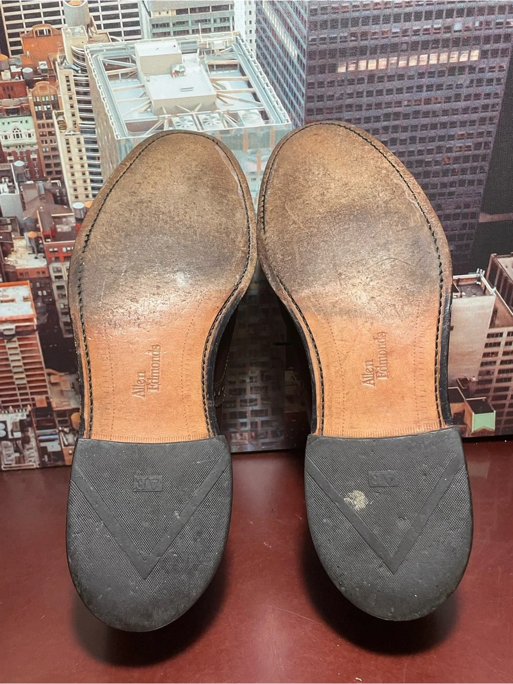 Allen Edmonds Men's Leather Cap-Toe Oxfords 10 .5 D Brown USA